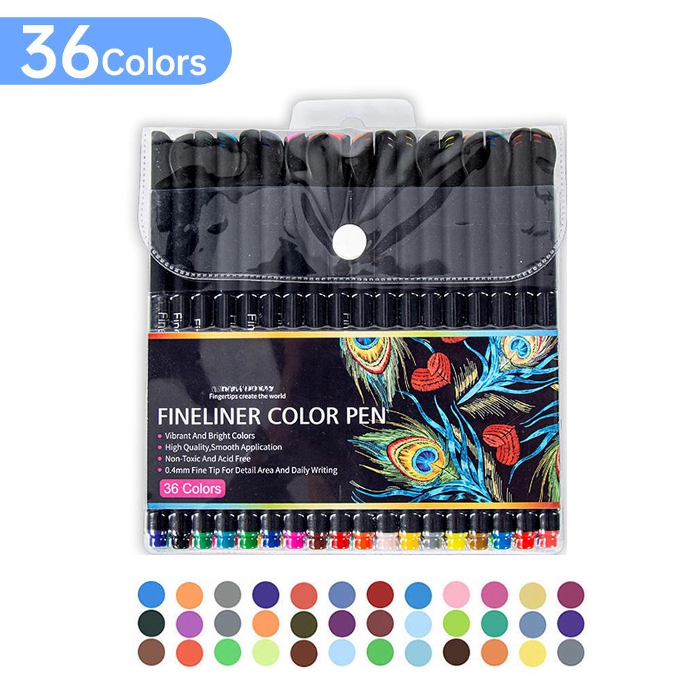 36 Color Fineliner Fine Point Pens 0.4mm Tip Markers for Journaling Writing Note Taking Calendar Agenda Adult Coloring Drawing Art Project School Des