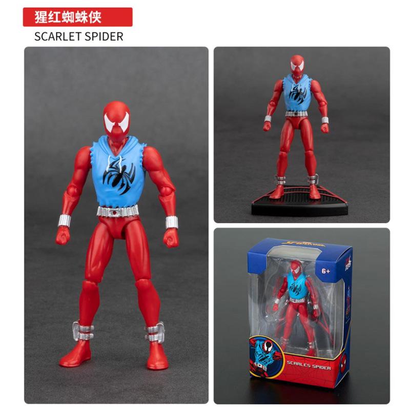 4 Inches  ZD Action Figure Toy Iron Man Scarlet Spider Miles Morales Spider-Man Venom Gwen Anime Movable Doll Model Gift