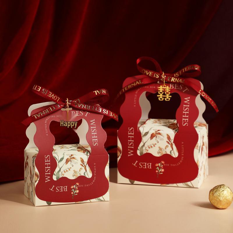 Creative Wedding Favor Candy Gift Box Set with Thank You Bag