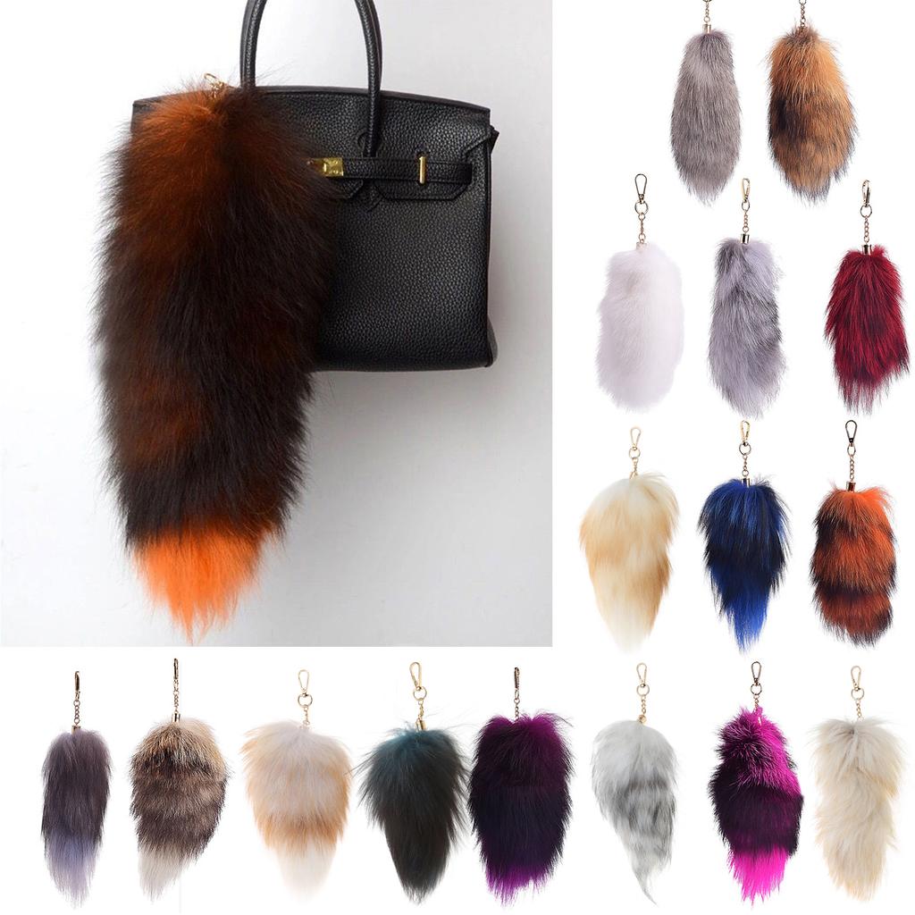 Toy Bag Keychain Foxes Tail Keys Chain Backpack Pendant for Birthday Party Gift