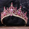 DIEZI Baroque Bridal Wedding Party Crown Princess Queen Water Drop Opal Crystal Tiaras Necklace Earrings New Jewelry Sets