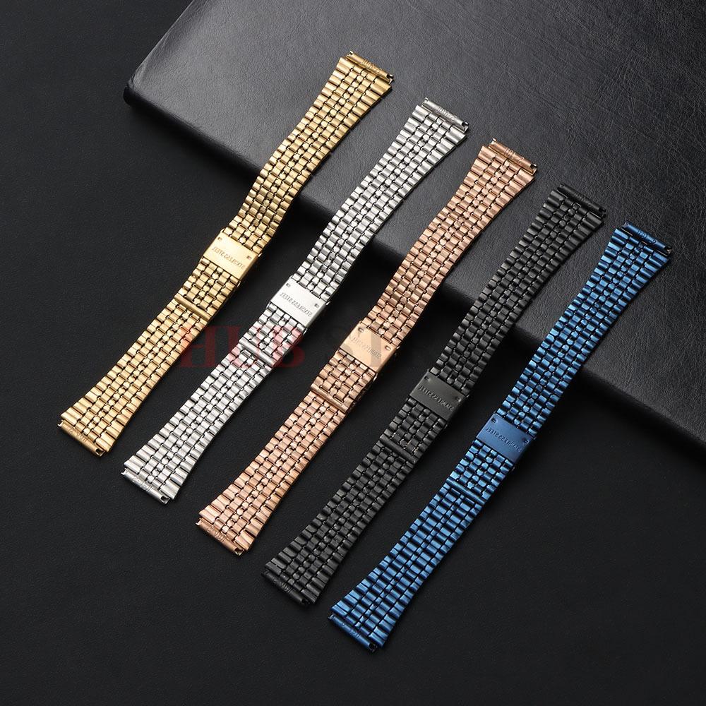Edelstahl 18mm Armband für Casio für F91W F84/105/108 A158/168 AE1200/1300 B650 AQ230 Uhrenarmband Ultradünne Metallarmbänder