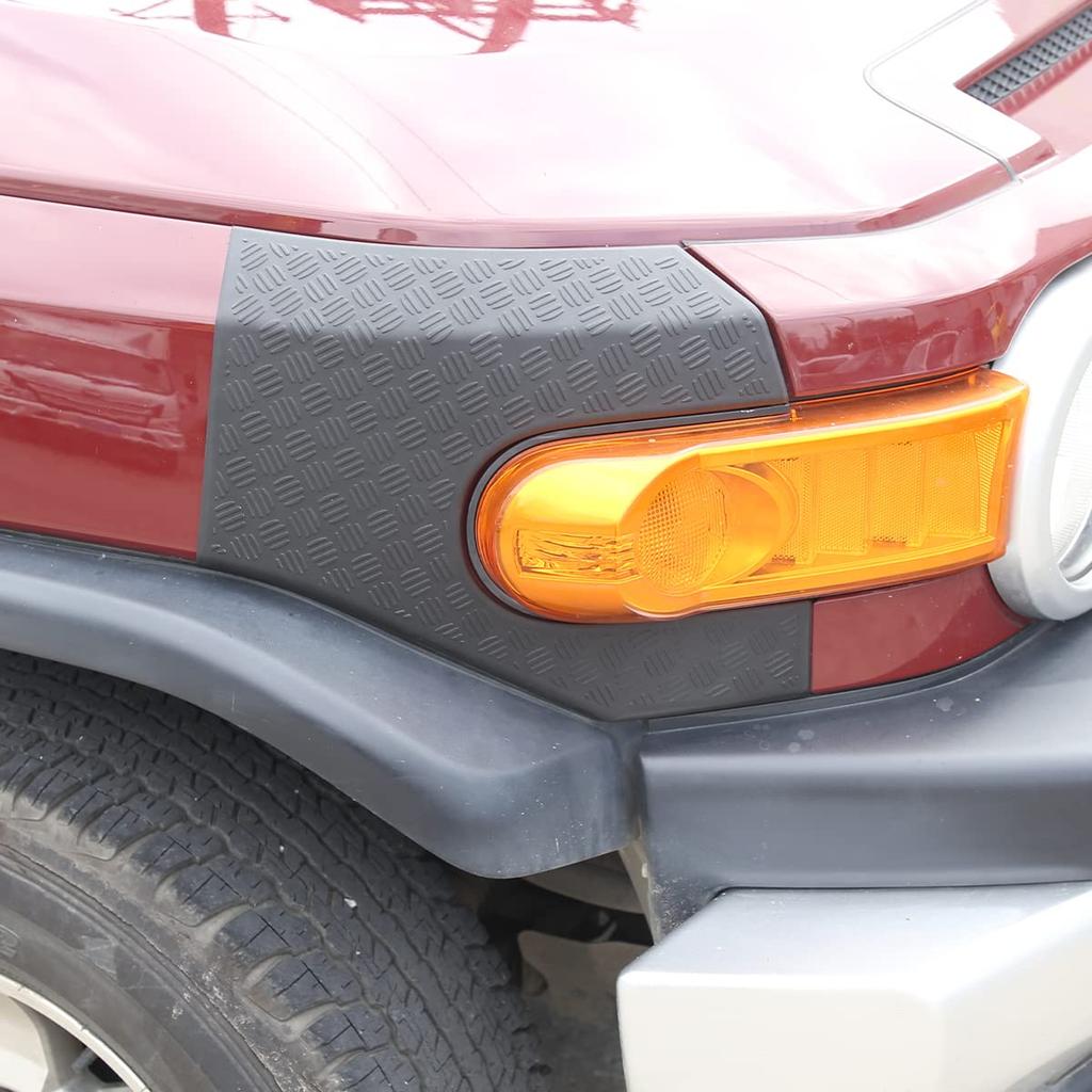 DIYUCAR Set of Front Fog Lamp Side Trim Front Hood Protective and Body Armor Corner Guards for Toyota FJ Cruiser 2-Piece Panels, Covers, 2007-2021
