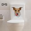 Toilettenaufkleber mit Cartoon-Hundemuster, selbstklebend, reißfest, PVC, dekorativer Toilettenaufkleber, multifunktionaler Welpenaufkleber