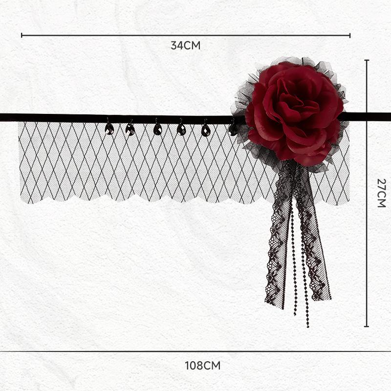 New Style, Gatsby Party Accessories, Gothic, Rose Headpiece, Elegant, COS, Makeup Ball, Black, Mesh Headband