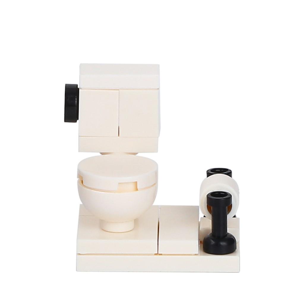 MOOXI City Bathroom Toilet 16Pcs MOC Brick Street View Furniture Model Action Figure Part Building Blocks Kids Toys Gift MOC0036