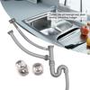 Stainless Steel S Bending Pipe Bathroom Basin Sink Water Drain Plug Draining Tool