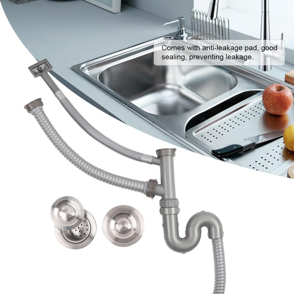 Stainless Steel S Bending Pipe Bathroom Basin Sink Water Drain Plug Draining Tool