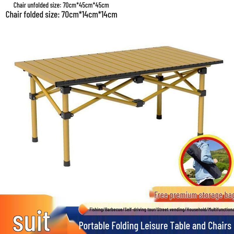 Portable Outdoor Folding Chair & Table Set with Backrest for Camping & Home Use