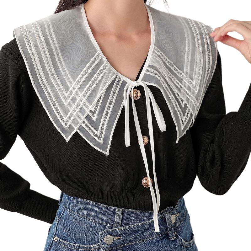 

False Collar For Women Pearl Hanfu Collar Embroidery Collar Venise Neckline Easy To Wear Detachable Collar 1