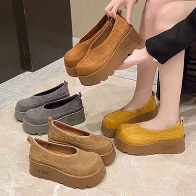Retro Doudou Shoes Boken Single Shoes Women's Spring New Versatile Platform Boken Shoes