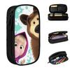 Cartoon Cute M-Masha And The Bear Pencil Case Classic Pen Holder Bags Girl Boy Large Storage School Supplies Cosmetic Pencil Box