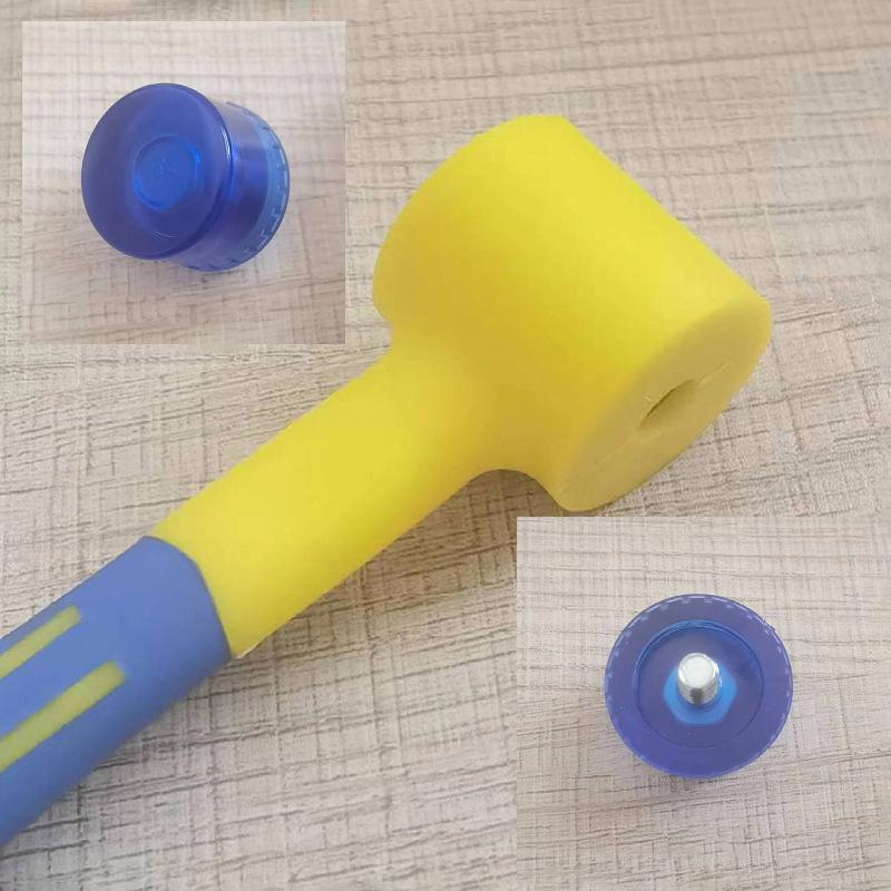 25Mm Double Headed Installation Hammer Rubber Hammer With Rubber Handle Detachable Insulated Installation Hammer Strike Hammer