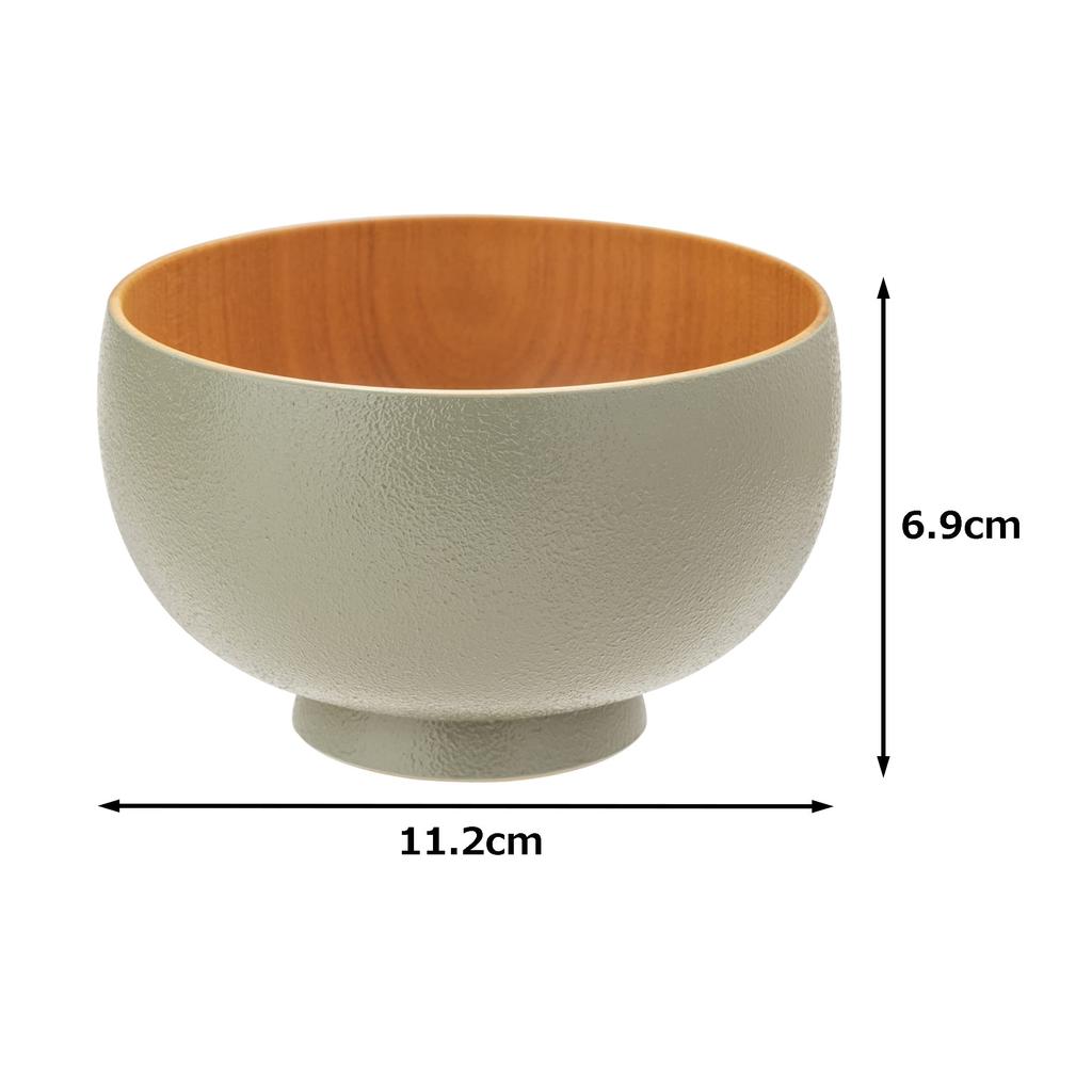 Yamanaka Lacquerware Shirasagi Woodwork Soup Bowl, Shirasagi Bowl, Medium, Approx. 11cm, sibo, Sakura, Natural x Green, Made in Japan