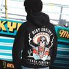 Riot Society Herr Grafisk eller Broderad Hoodie Huvtröja lös bekväm moderiktig personlig japansk stil