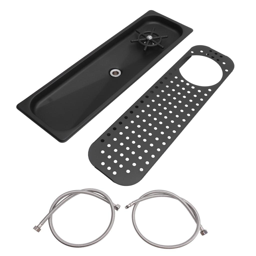 Ingebouwde Bekerwasser Roestvrij Staal Glasreinigingsspoeler Hoge Druk Bekerwasser Met Afvoer Druppelschaal Slang Voor Bar Koffiehuis