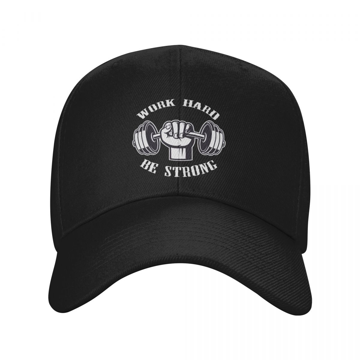 Custom Work Hard Be Strong Gym Motivational Quote Baseball Cap Bodybuilding Adjustable Dad Hat Sun Protection Snapback Hats Adjustable Cap