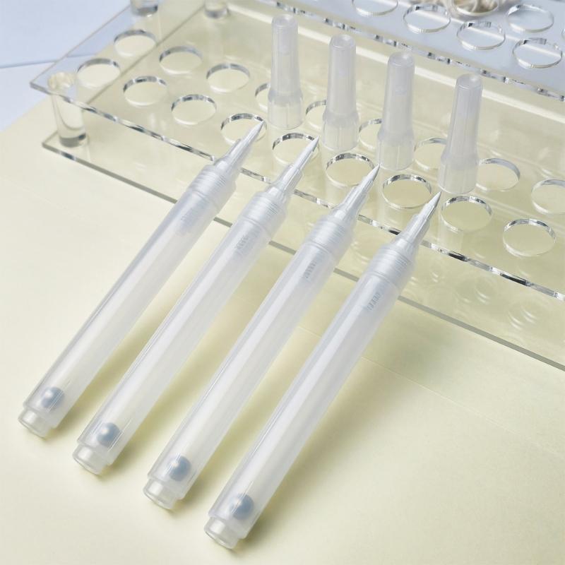 10Pcs Reusable Empty Marker Soft Brush Tip Refillable Empty Acrylic Paint Pen Clear Pen Rod Multipurpose Drawing Tool