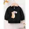 European sizes Cute Cat Print  Kids' Hoodie | Thin, Comfortable Round Neck Sweatshirt For 0-3 Year Olds, Ideal  Outdoor Wear