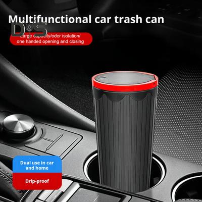 Car Trash Can Bin with Lid Vehicle Garbage Can Cup Holder Car Organizers And Storage for Front Seat Accessories