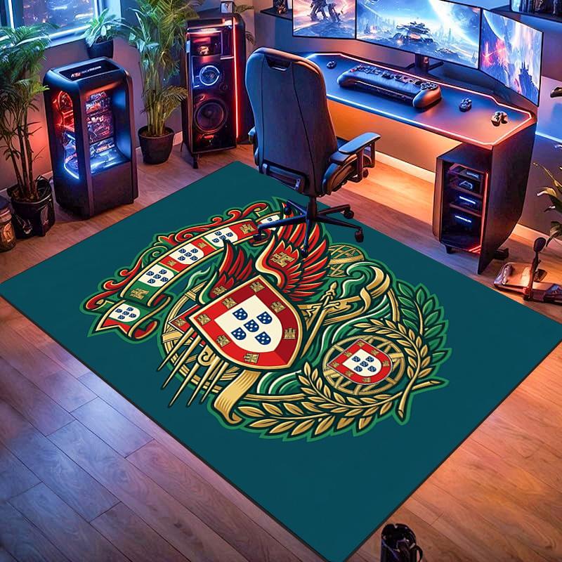 Portuguese Heritage Emblem Carpet Living Room and Bedroom Mats Home Decor Christmas Gifts Office Chair Cushion Bathroom Mat