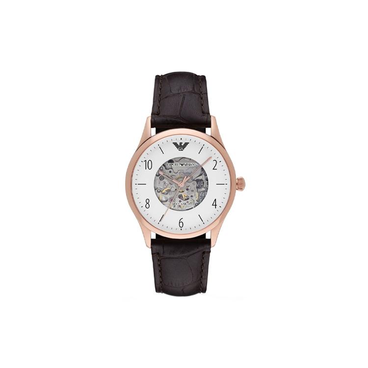 

EMPORIO ARMANI Mechanical Heart Wrist Watch Automatic Mechanical Movement White Dial Men s Watches AR1920 Dark Brown Strap