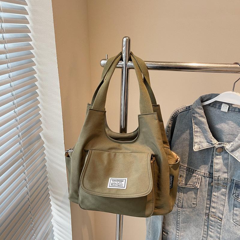 Cloth bag women's large-capacity new summer versatile simple shoulder underarm bag college student class tote bag