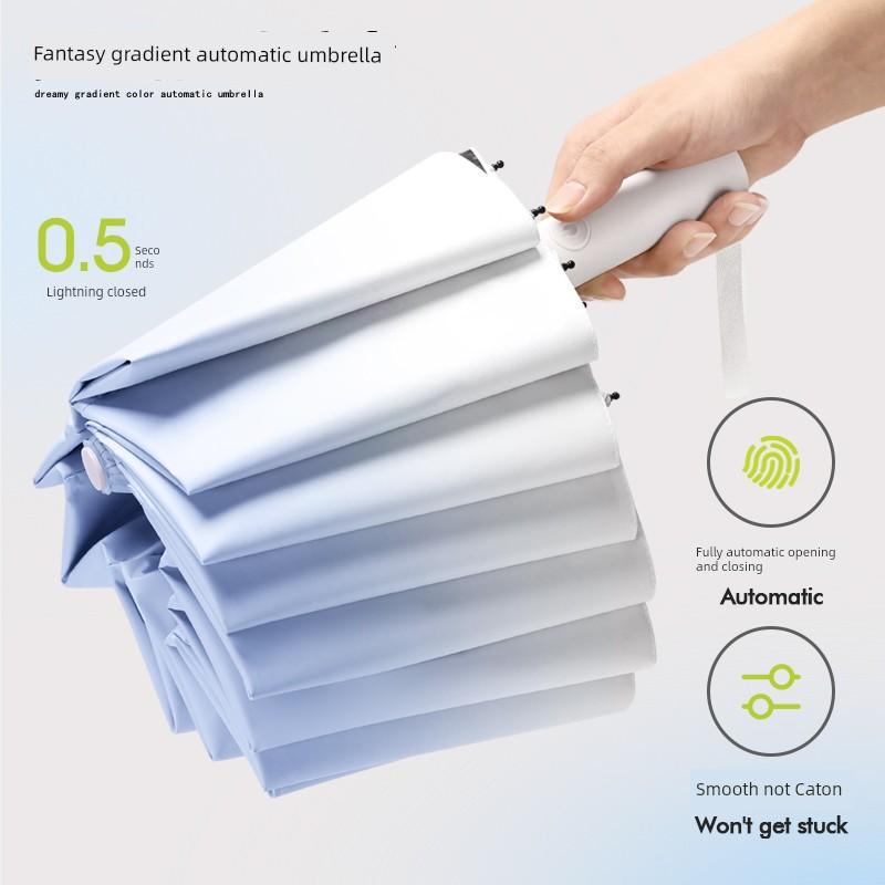 Automatic Umbrella Girls' Good-looking Gradient Sun Umbrella Parasol UV-Proof Sun Umbrella Men's Umbrella Dual-Use