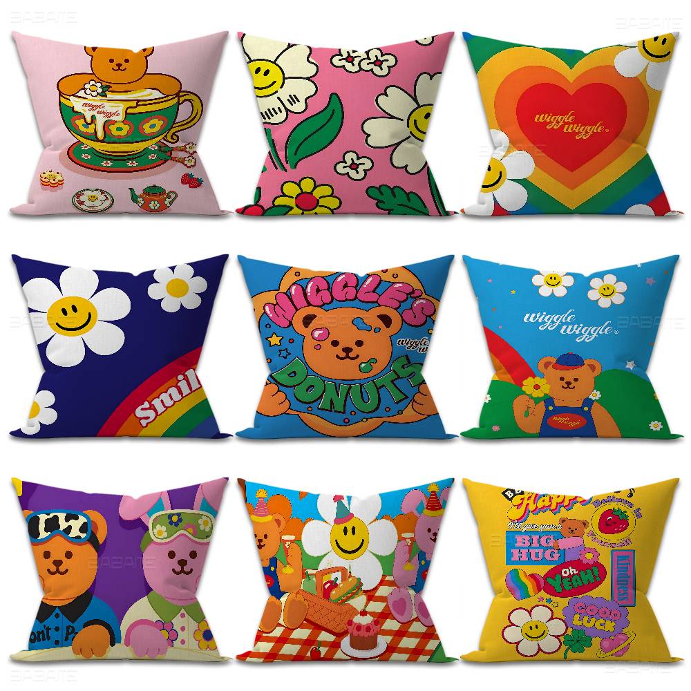 Popular Logo W-Wiggle Pillow Cover For Bedroom Room And Living Room Sofa Decorative Cushion Cover