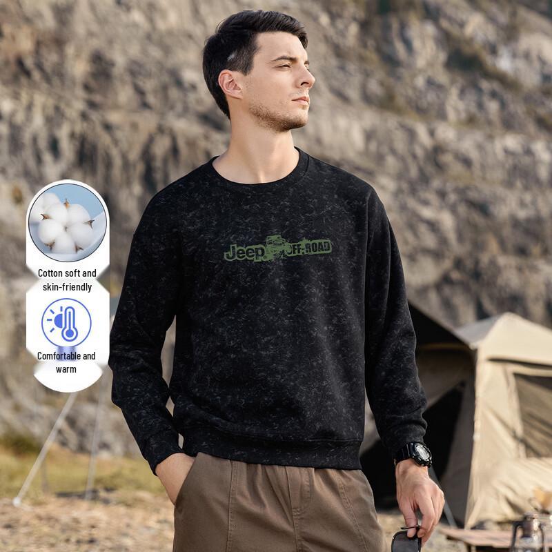 

JEEP Men s Crew Neck Loose Fit Sweatshirt 2XL
