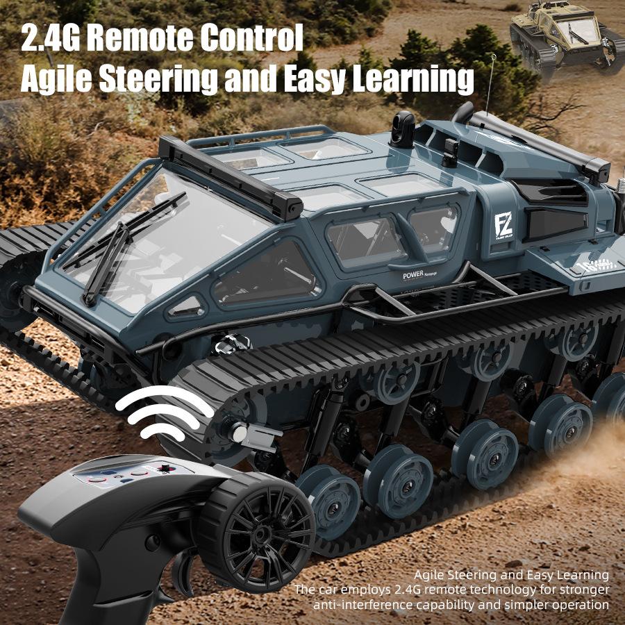 Çocuklar İçin Tam Ölçekli Paletli Tank JJRC C8812 2.4G Uzaktan Kumandalı Araba 360° Dönüşlü Drift RC Model Arazi Aracı Erkek Hediye