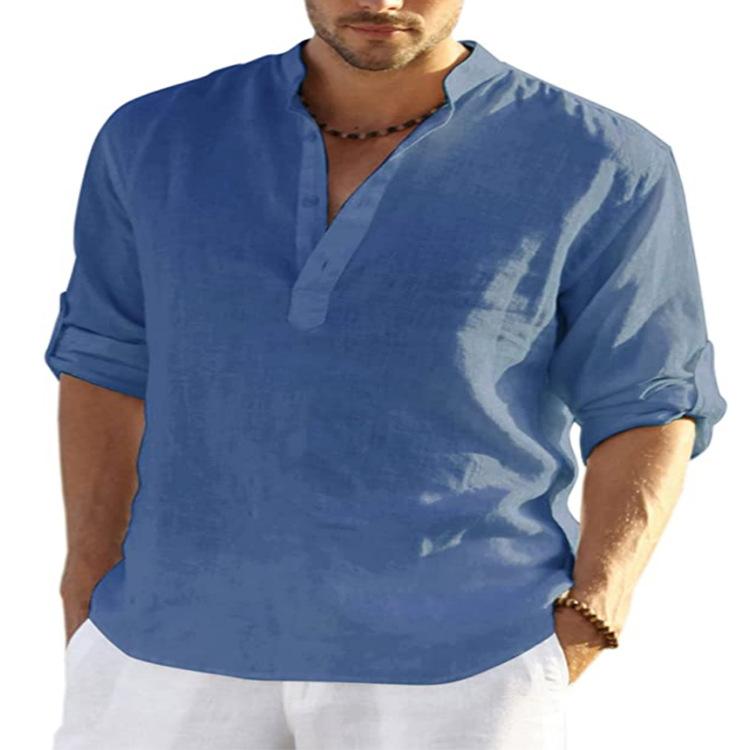 Men's Shirt Cotton Linen Male Breathable Summer Casual Men's Cotton