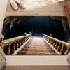2D Print Water Cave Door Mat Deep Blue Staircase Design Welcome Entrance Rug Soft Non-Slip Visual Illusion Doorway Decor Mat
