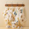 Cartoon Print Baby Bibs & Gauze Towels Set – Pure Cotton for Newborns