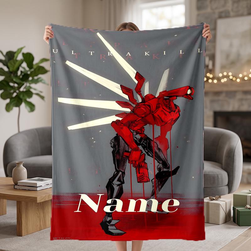 Ultrakill Custom Flannel Blankets Soft Warm Cozy Throws for Home Decor Holiday Gifts