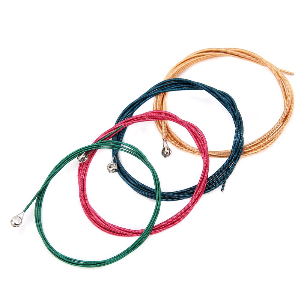 1 Set of 4 Guitar Strings with Ball End Metal Replacement for Acoustic Folk Electric BassColorful Light
