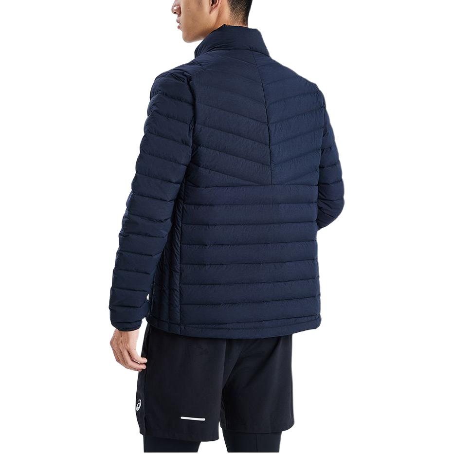 Asics Unifarbene Outdoor Casual Sport Reißverschlusskragen Langarm Daunenjacke Herrenjacke Schwarz 2031E442-001