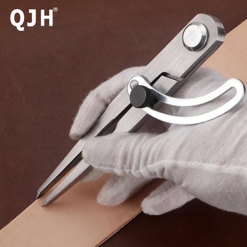 1pcs Leathercraft Compass Tool -Adjustable Scriber Spacing Gauge, DIY Leather Handcraft Spacing Measuring Marking Ruler Device