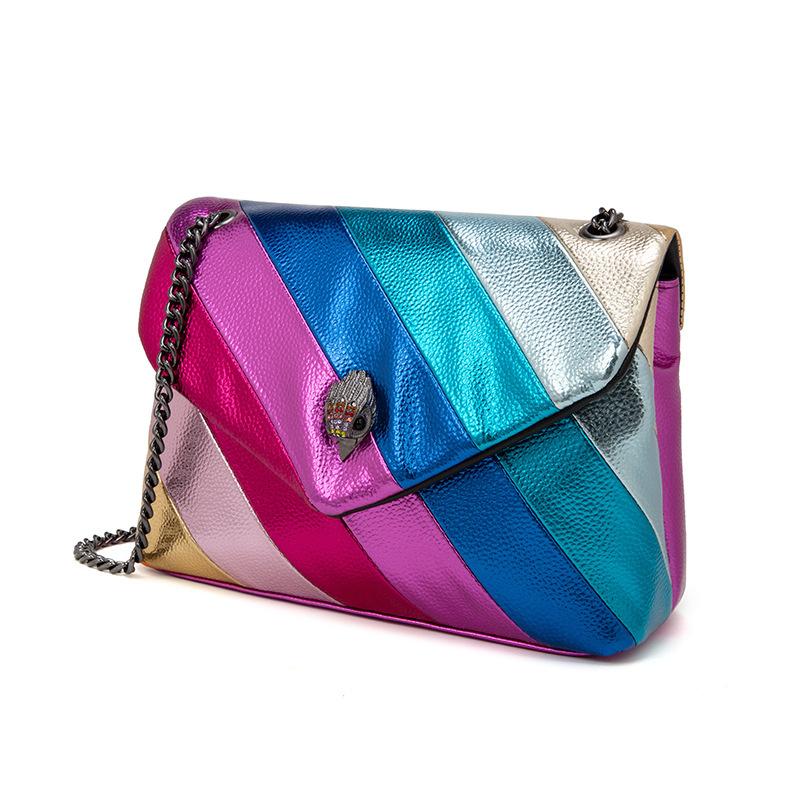 Colorful Pu Rainbow Eagle Head Shoulder Chain Crossbody Bag For Trendy Fashion
