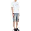 We11done Ss25 Crystal Pattern Round Neck Sports Short Sleeve T-Shirt Unisex T-Shirt White WD-TT1-25-755-U-WH