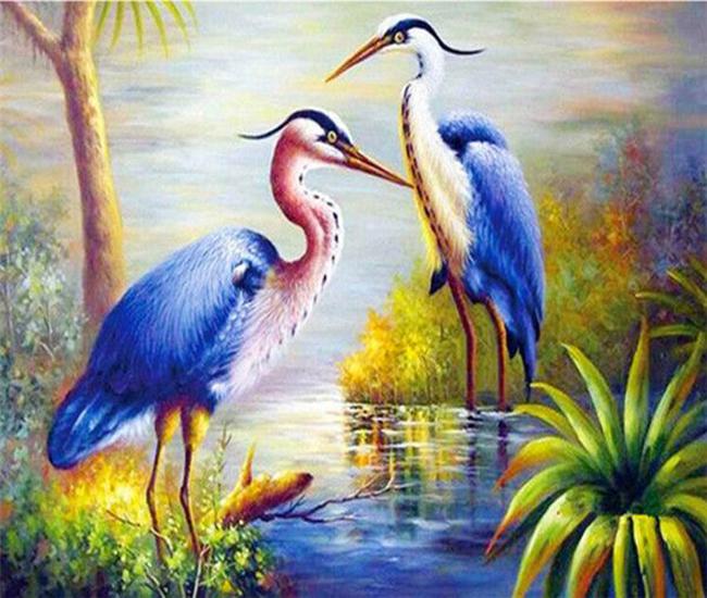 

RUOPOTY цифровая живопись птицы ручная роспись стены искусства уникальный подарок Diy рамка картина маслом цифровая животное гостиная 40x50cm NO Frame