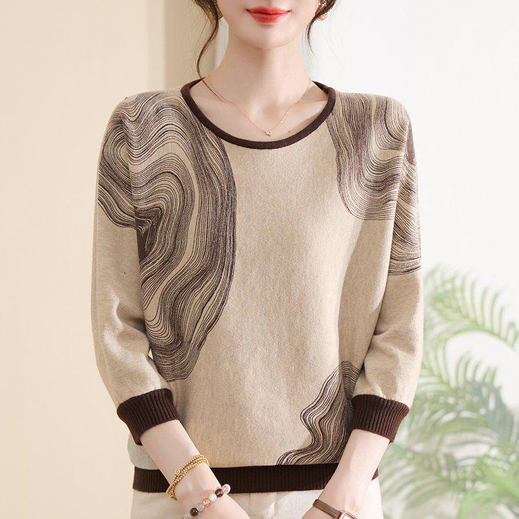 

Elegant Women s Purple Wave Knit Loose Top 4XL (Recommended 135-150 Jin) хаки