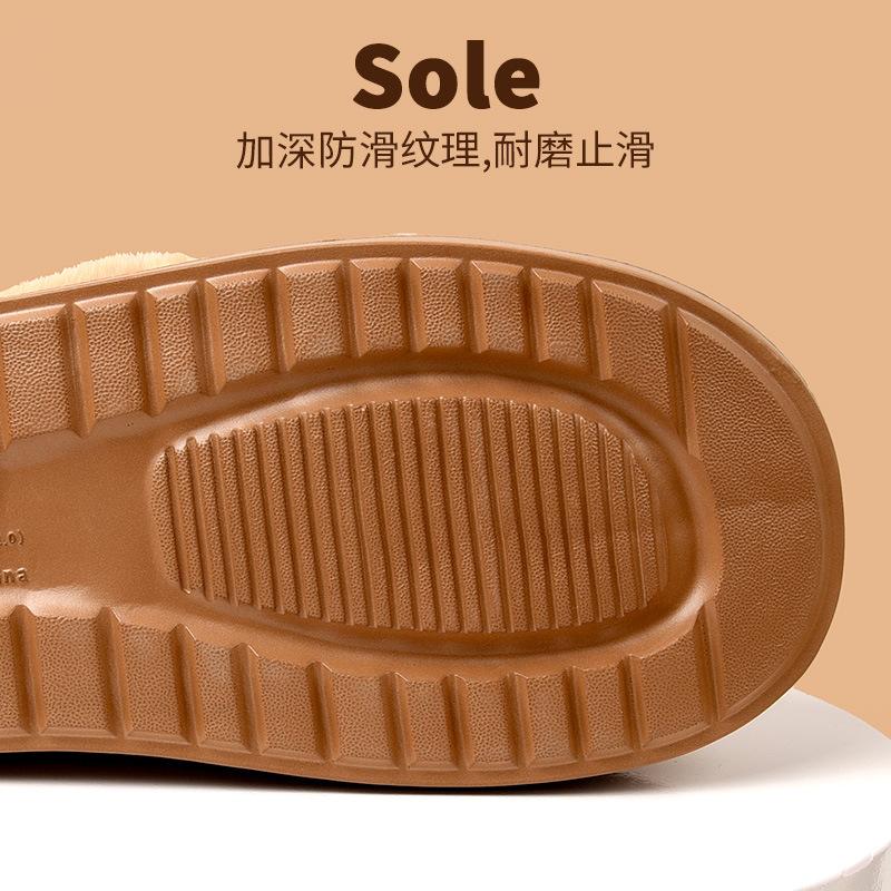 Fashion Shevalues Winter Fluffy Women's Slippers Anti-slip Indoor Slides Thick Bottom Cotton Slides Fluffy Comfy Warm Outdoor Slippers