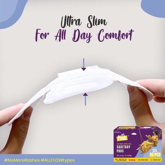 PINQ POLKA Gorący Róż Podpaski Higieniczne 40 Szt. | Jak Widać W Shark Tank| Bawełniane Uczucie Bez Podrażnień | Ochrona Przed Przeciekaniem| Podpaski z Boczkiem dla kobiet