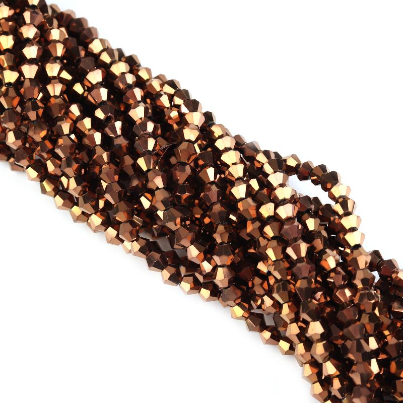 Apx 95pcs/Strand 4mm Shiny Crystal Beads Bicone Beads Faceted Glass Beads Loose Spacer Beads for Bracelet DIY Jewelry Making