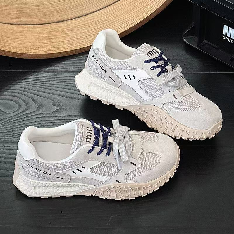 

Retro dad shoes leather mesh casual sneakers new niche platform Forrest Gump shoes 35【foot length 22.5cm】