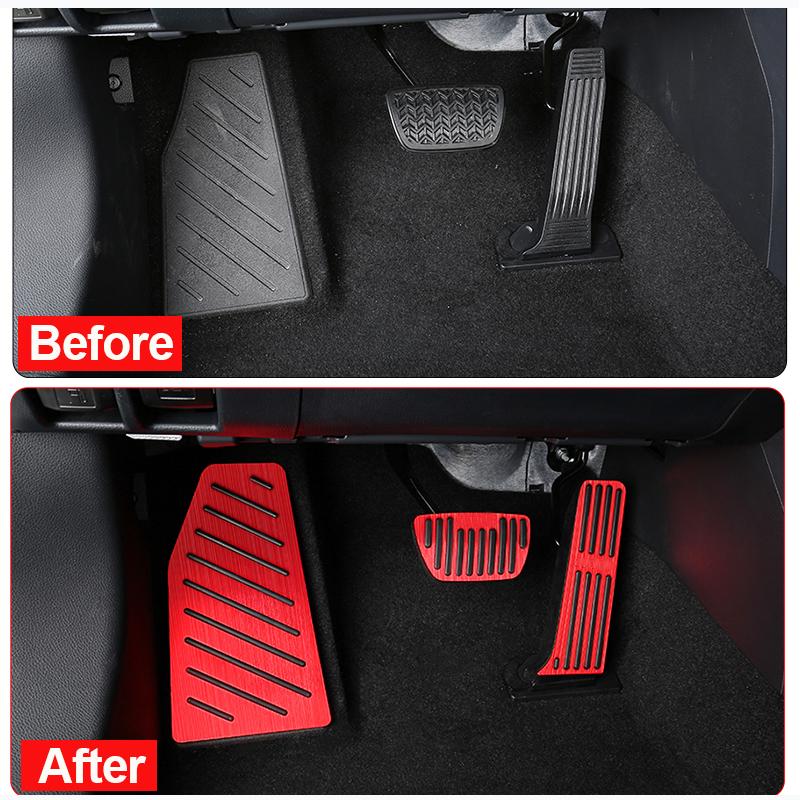 Aluminum Accelerator Gas Pedal Brake Pedal Non-Drilling Cover Footrest Pad For Toyota RAV4 RAV 4 XA50 - 2022 Accessories