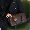 Echte Leder Boston Umhängetasche Damen Stilvolle Crossbody Tasche mit Reißverschluss Mittlere Größe Weiche Struktur