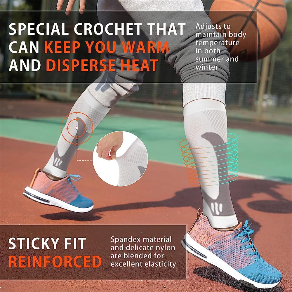 1 Pair Calf Compression Sleeves Footless Socks, Shin Splints, Varicose Vein Treatment For Legs & Pain Relief, Calf Brace Splints