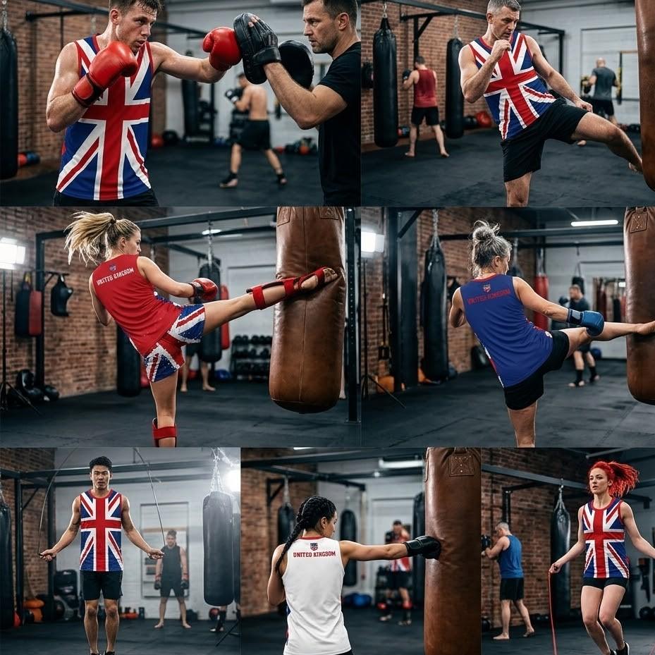 Canottiera Regno Unito UK Inghilterra Britannico Gran Bretagna MMA Pugilato Muay Thai Senza Maniche Bandiera Nazionale Stampa 3D Unisex Allenamento Fitness Workout Sport
